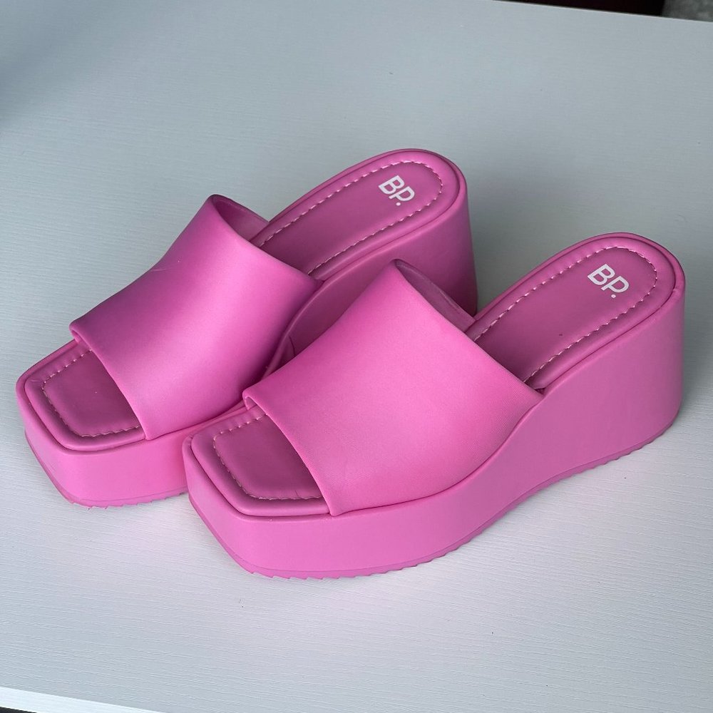 BP. Platform Slide Sandal In Pink 8 size